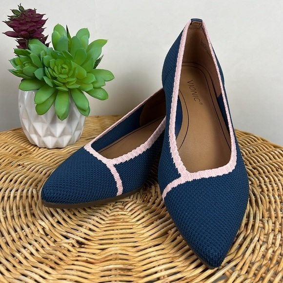 Vionic Dahlia Ballet Skimmer Flats Woven Pointed Toe 6.5 - Picture 2 of 9